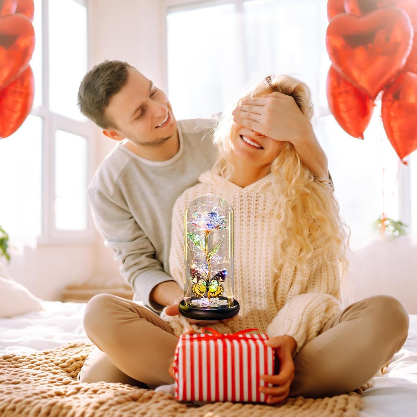 Galaxy Rose Glass Dome Gift