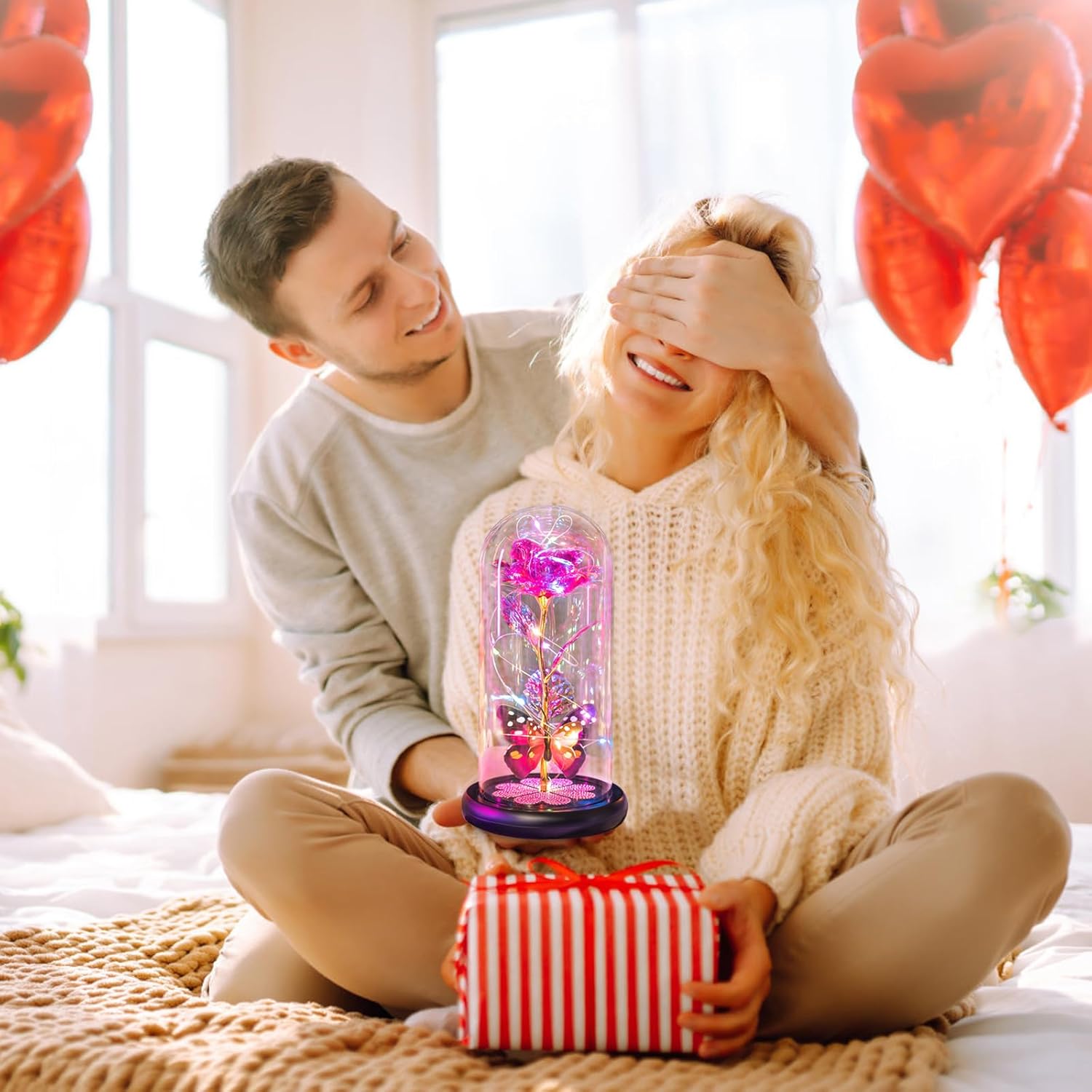 Galaxy Rose Glass Dome Gift