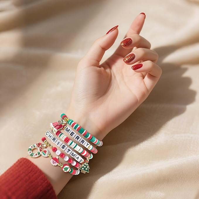Christmas Beaded Bracelet Set