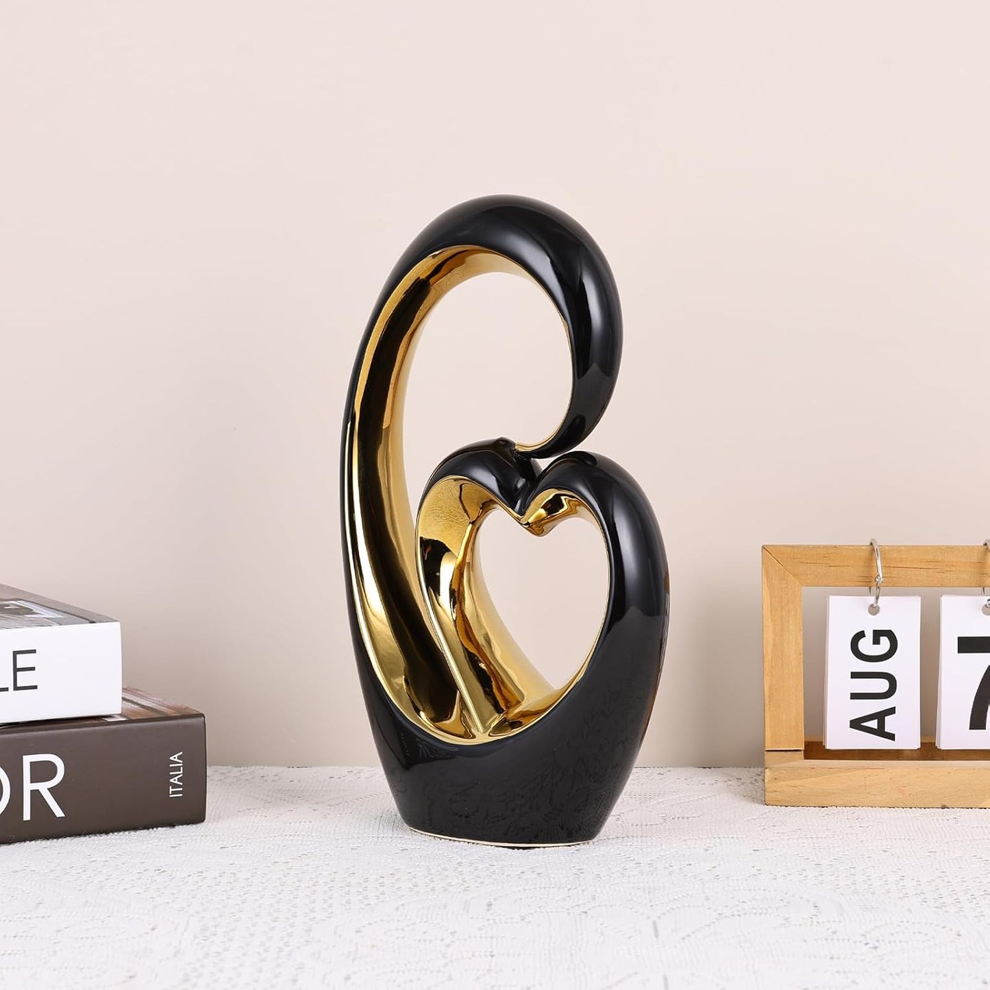 Ceramic Heart Sculpture Set