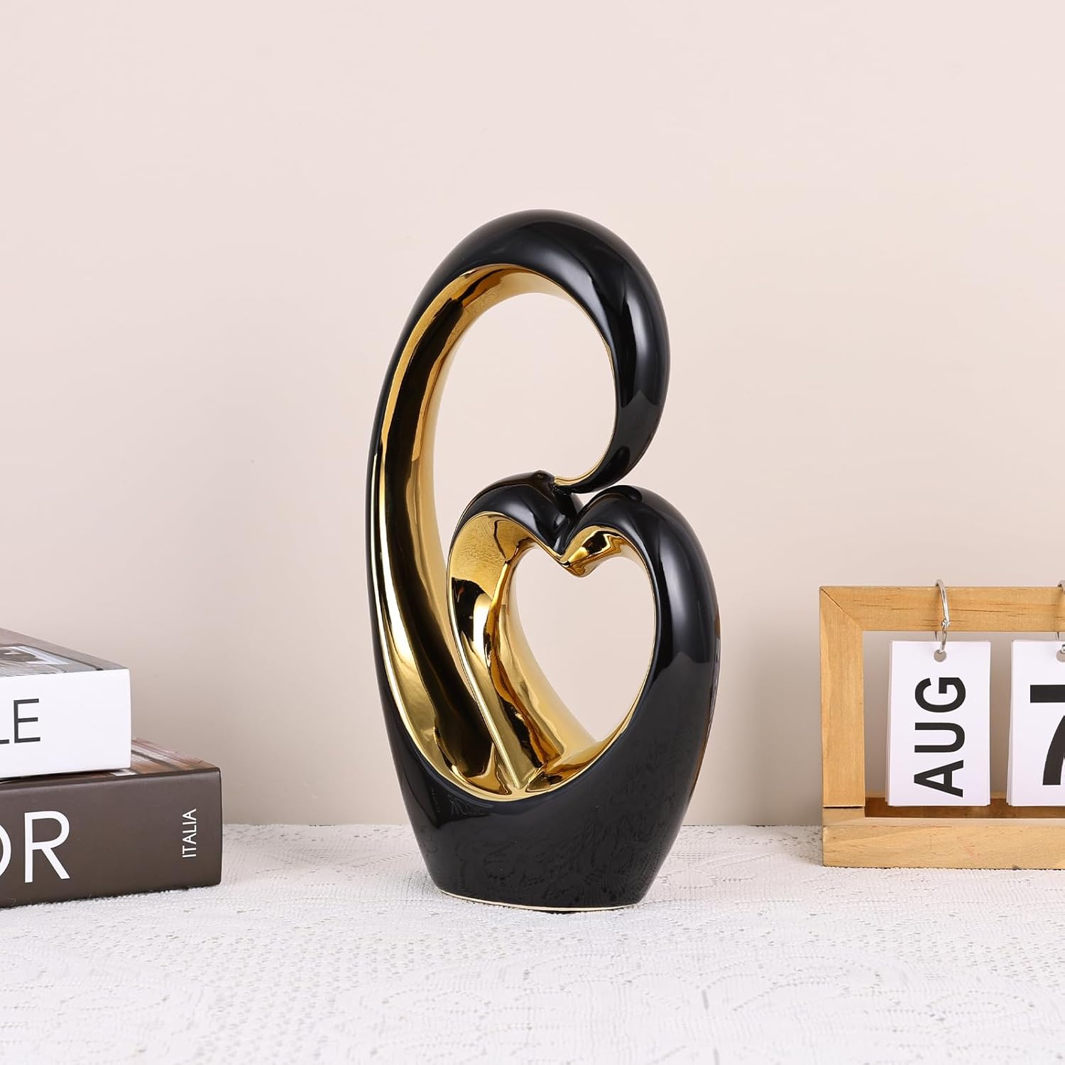Ceramic Heart Sculpture Set