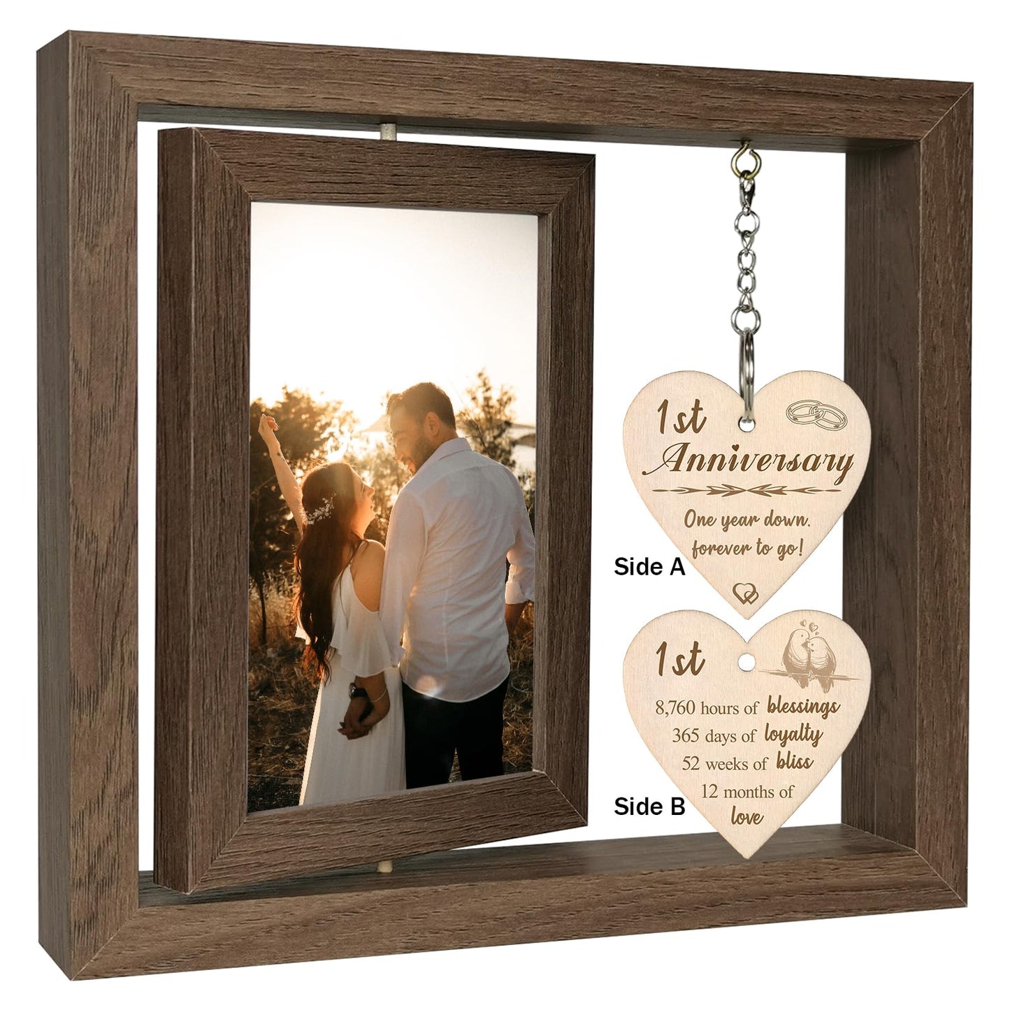 I Can't Say I Love You Enough - So This is Your Reminder Rotating Picture Frame, Sentimental I Love You Reminder Gifts for Her Him Girlfriend Boyfriend (Display 2 4x6)