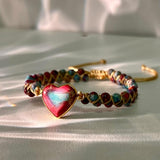 Jasper Heart Handmade Bracelet Set