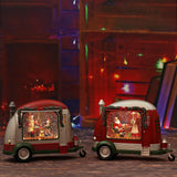 Christmas Snow Globe, RV Santa Claus Couples Scene Snow Globe, Glittering Lantern with Timer, Snow Globe Lantern USB or Battery Powered for Desktop Ornament, Christmas Decoration