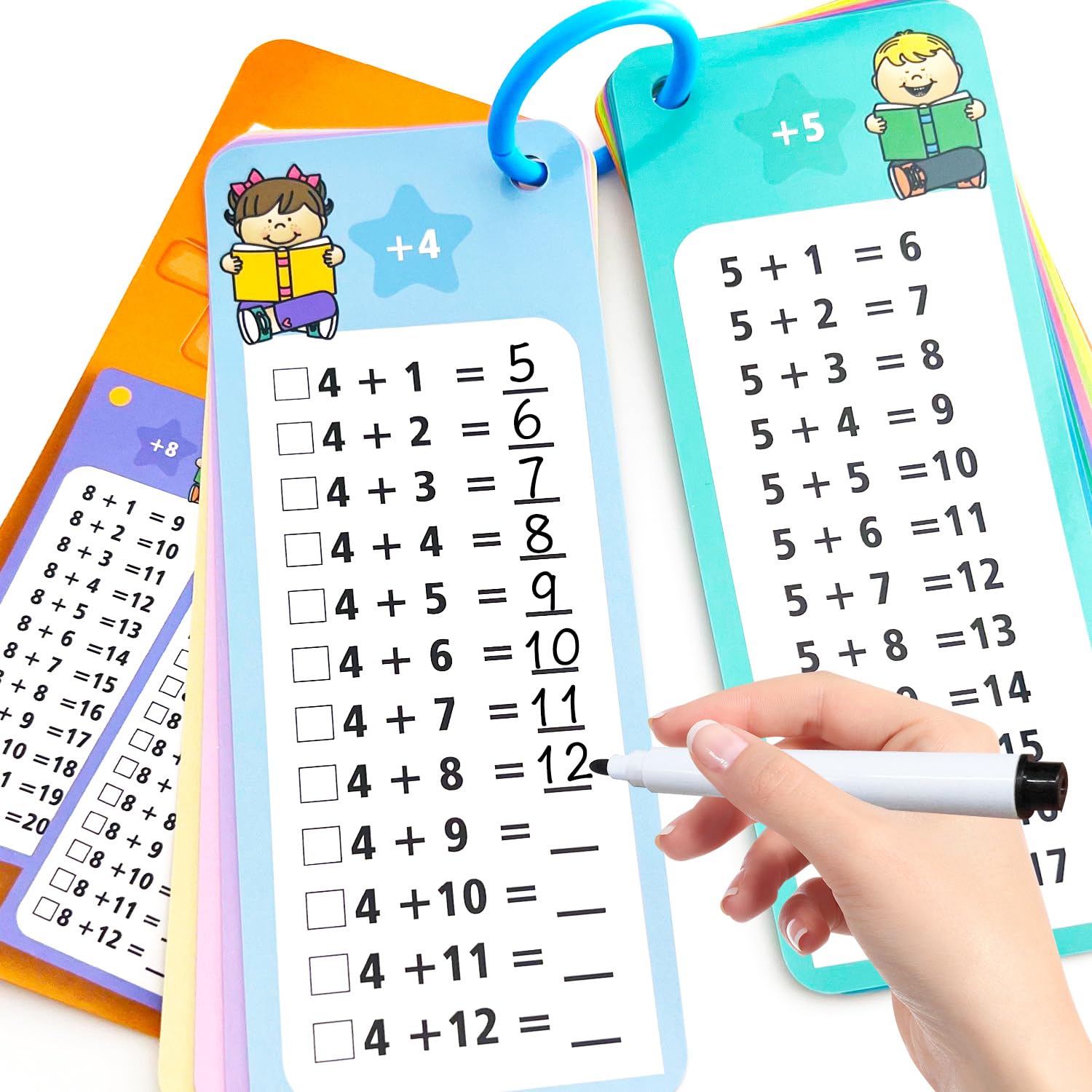 1-12 Multiplication Flash Cards, Large Math Table Flashcards, Including 15 Cards, 2 Dry Erase Markers, 1 Rings, Educational Times Table Flashcards for Classroom Home, for 1st to 3rd Grades