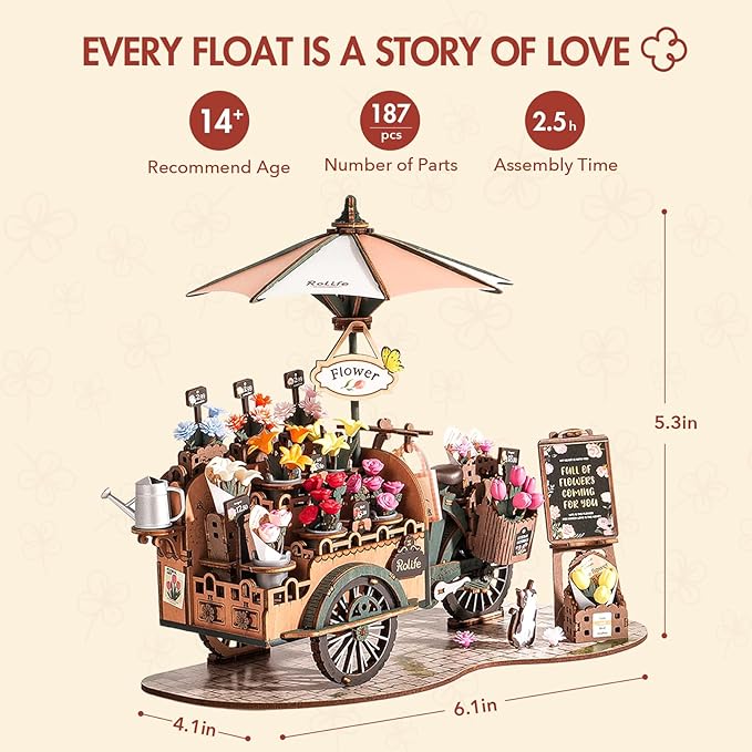 Wooden Flower Cart Puzzle