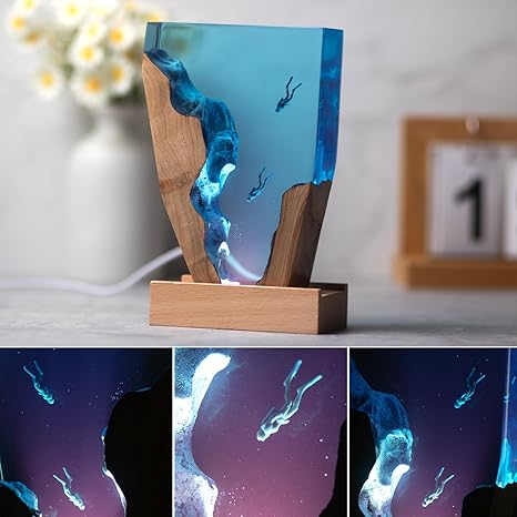 Ocean Resin Diver Lamp