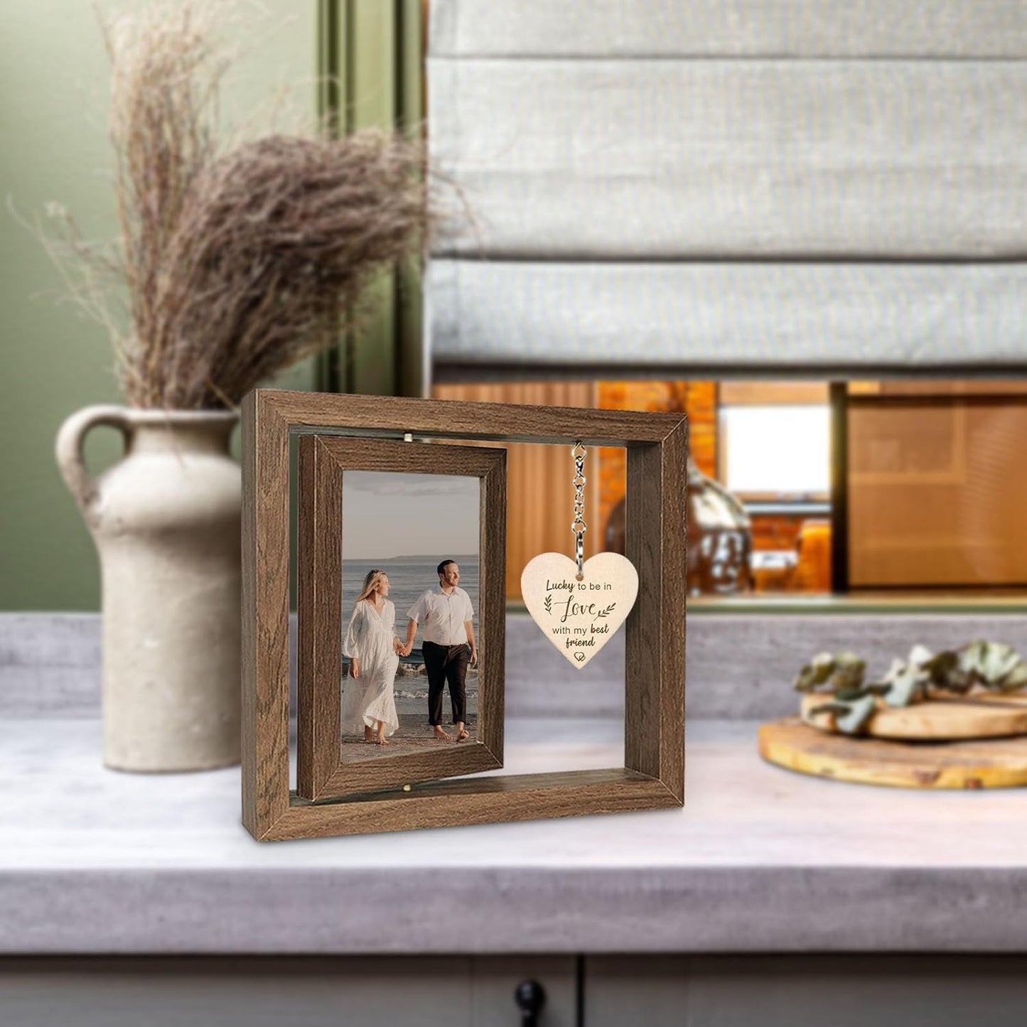 I Can't Say I Love You Enough - So This is Your Reminder Rotating Picture Frame, Sentimental I Love You Reminder Gifts for Her Him Girlfriend Boyfriend (Display 2 4x6)