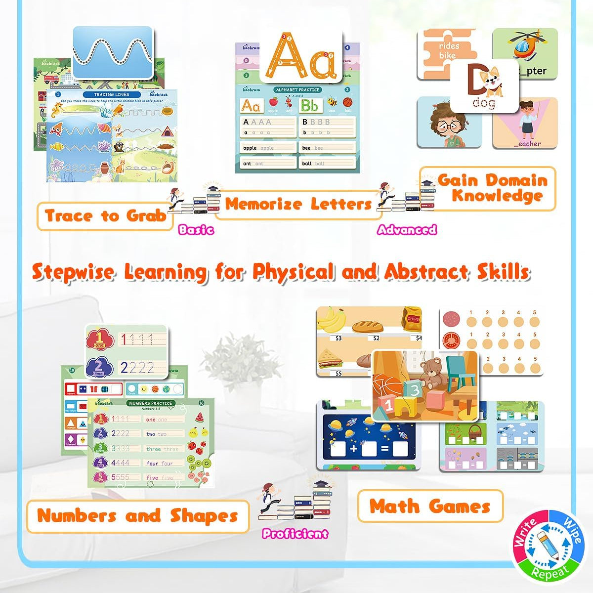 Preschool Learning Activities, 37 Themes Tracing Activity Books Ages 3-8, Toddler Handwriting Practice, Letter Tracing, Kindergarten Workbooks, Travel Game for Trip, Christmas Birthday Gifts