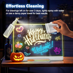 16-Inch Rechargeable Doodle Glow LED Note Board, 7-Color Light Modes, Neon Art Dry Erase Light Up Drawing Pad with Built-in Stand, Sketching Gift Toy for Kids/Girls/Teens, 5 Markers & Tracing Book