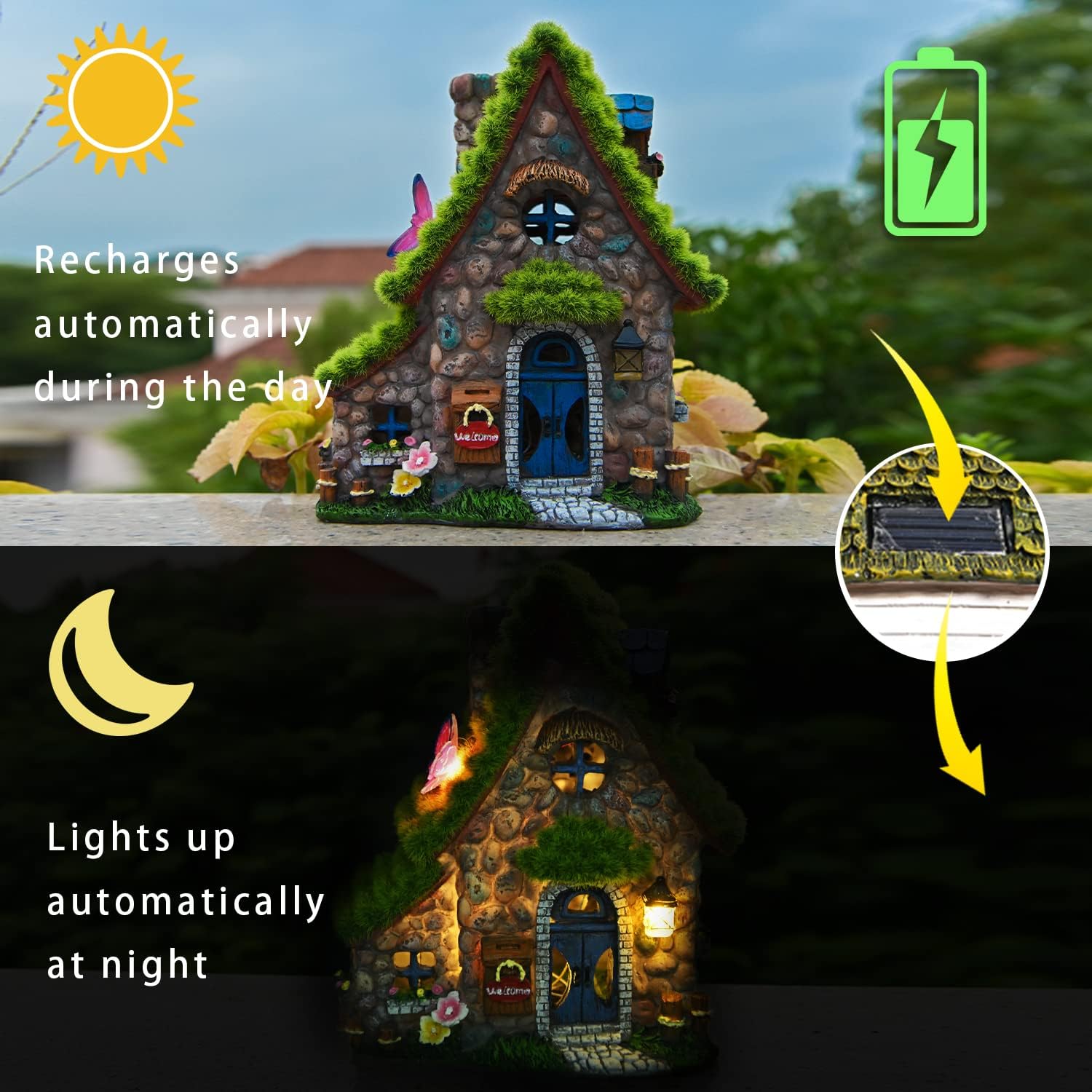 Solar Fairy House Statue