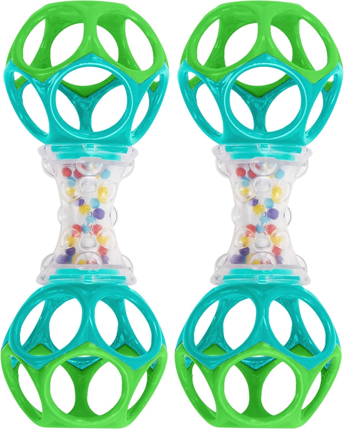 Bright Starts Little Shakers 6pc Gift Set, Easy-Grasp Oball Technology, Baby Rattles, Balls and Teethers, On-The-Go Toys, Lightweight, Unisex, Newborn+