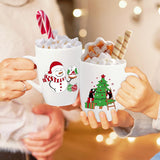 Shellwei 6 Pack Christmas Coffee Mugs 11 oz Holiday Ceramic Mugs Set Xmas Tea Cups with Handles Bulk Reusable Ceramic Coffee Cups for Women Men Teachers Appreciation Christmas Gifts(Funny)