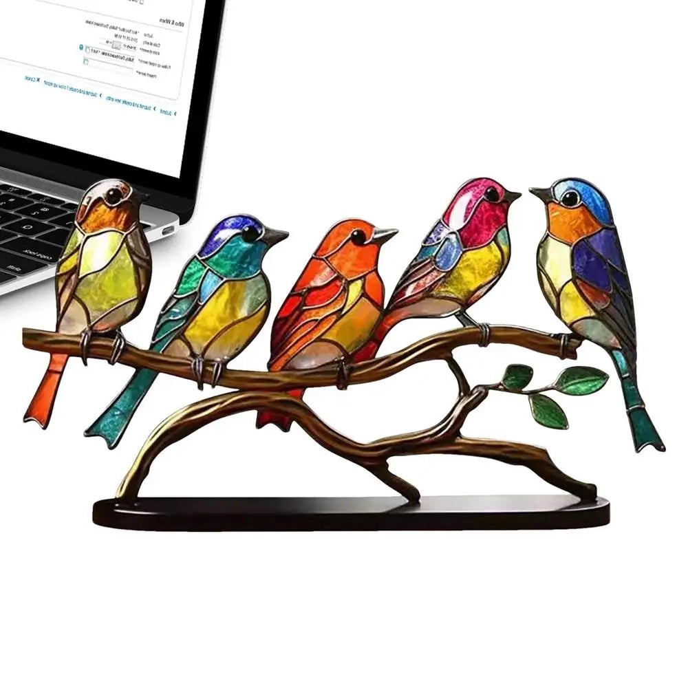 Colorful Birds Tabletop Ornament