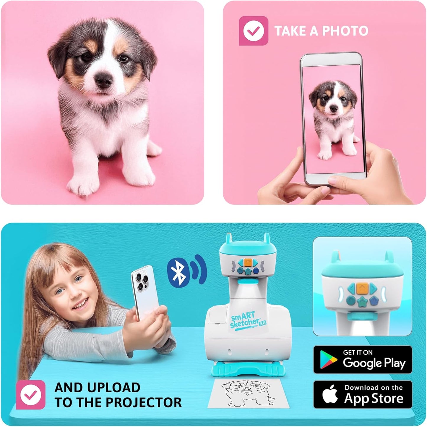 Flycatcher Smart Sketcher 2.0 Projector, Drawing and Tracing Projector for Kids, Educational Arts & Crafts Toy, Gift for Boys and Girls Ages 5+