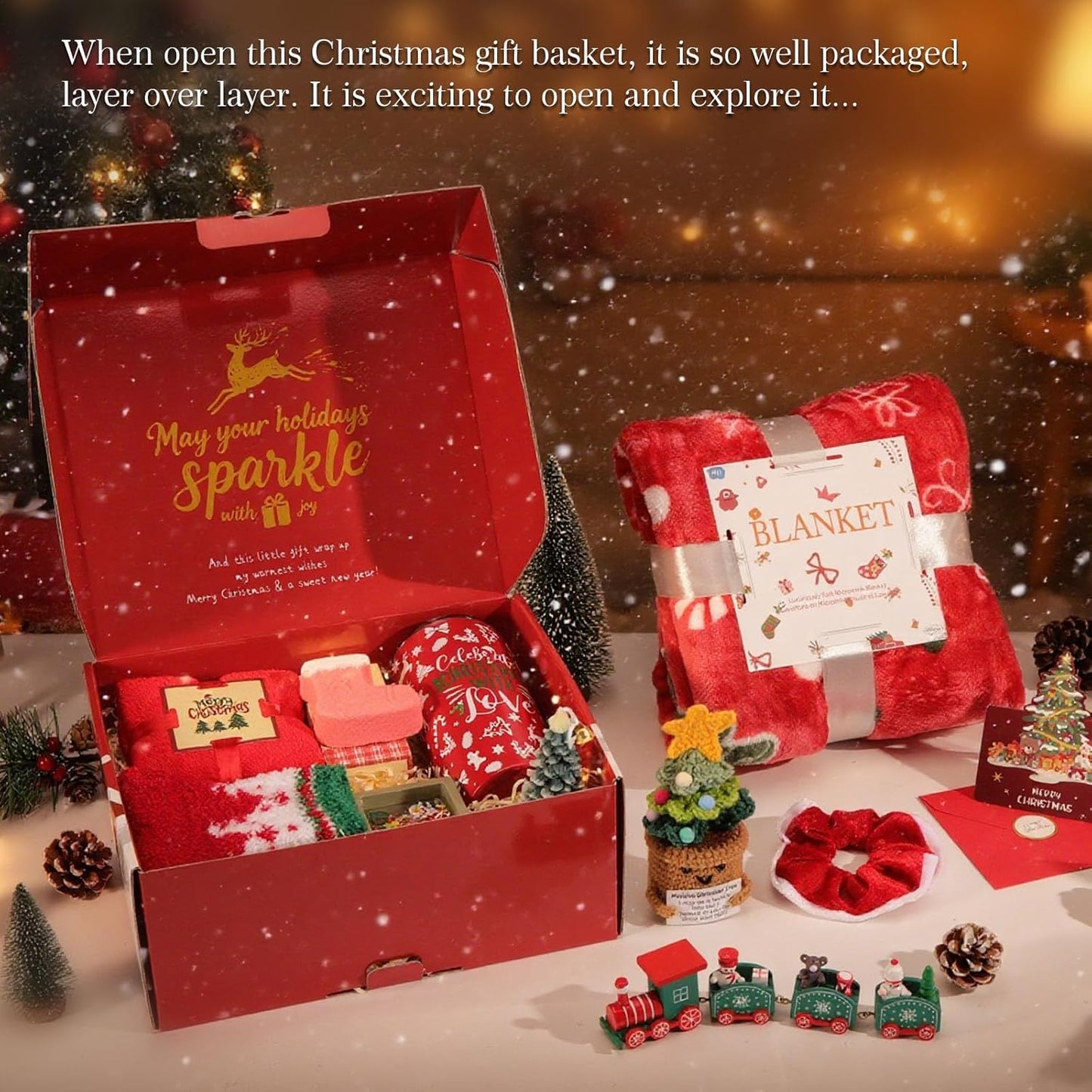 Christmas Gifts for Women 2025 - Christmas Gift Baskets for Women Mom Wife Grandma Daughter Sisters Girlfriend Friends Coworkers Teacher Nurse Her, Christmas Gift Sets Christmas Gifts Boxes for Her