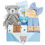 Newborn Baby Girl Gift, 9 Pcs Baby Gifts for Girls Newborn Essentials, New Baby Girl Gift Basket Baby Shower Gender Reveal Gifts, New Mom Gift Swaddle Blanket Bunny Rattle Gift Set