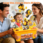 FLY2SKY Take Apart Toys for 3 4 5 6 7 8 Year Old Boys 9 in 3 Construction Toy with Electric Drill Take Apart Truck Set DIY Engineering Building Toy Push & Go STEM Toy Gift for Boys Toys Age 6-8