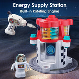 iPlay, iLearn Rocket Outer Space Toys, Kids Spaceship Playset with Space Shuttle, Electric Drill, 2 Astronauts, Educational STEM Take Apart Adventure Gift for 3 4 5 6 7 8 Year Old Boy Girl