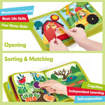 hahaland Busy Book for Toddlers 1-3 - Montessori Toys Busy Board for 1 Year Old Boy Gifts Girl Toys Educational Learning Quiet Activity Books Toddler Valentines Day Gifts Easter One Year Travel Toy
