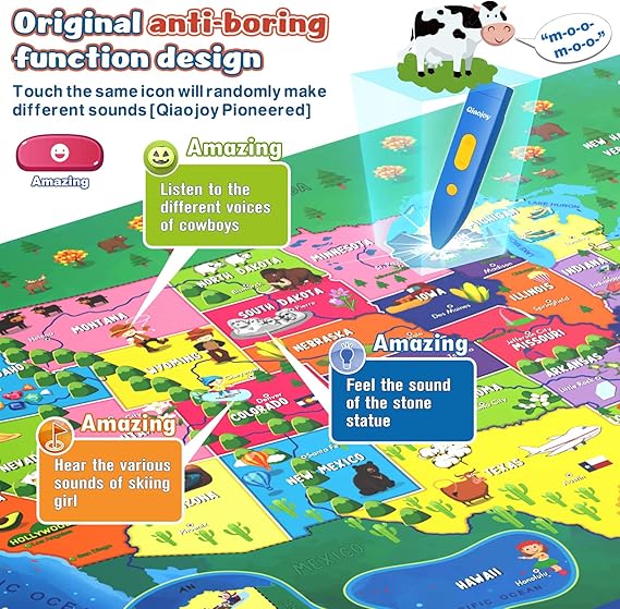 Interactive Talking Learning Maps for Kids