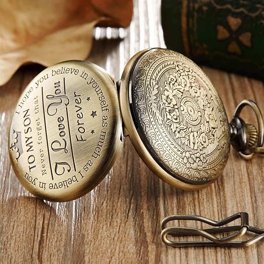 Engraved Pocket Watch for Son
