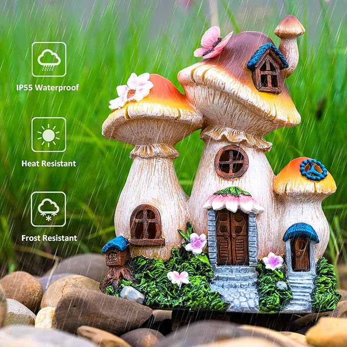 Solar Mushroom Fairy House