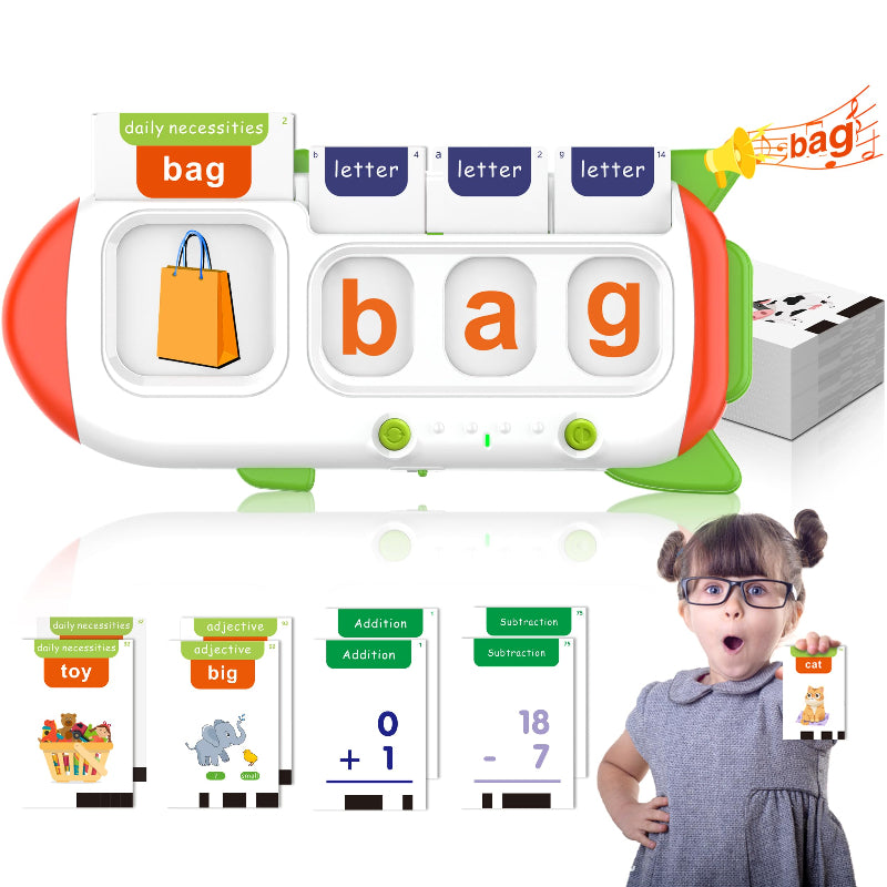 Spelling&Talking Flash Cards for Toddlers 3-8 Years Old - Speech Therapy with 107 Sight Words - Sensory Toys for Kids with Autism, Montessori Learning Toys, Ideal Gifts for Boys&Girls