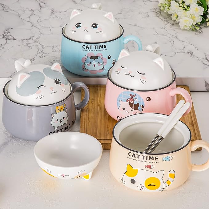 Cute Cat Ramen Bowl Set