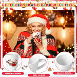 Shellwei 6 Pack Christmas Coffee Mugs 11 oz Holiday Ceramic Mugs Set Xmas Tea Cups with Handles Bulk Reusable Ceramic Coffee Cups for Women Men Teachers Appreciation Christmas Gifts(Funny)