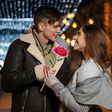 Sinvitron Gold Dipped Infinity Rose Forever Flower Decor, Resin Preserved Real Rose Birthday Gift for Women, Anniversary Present for Mom (Rose Red)