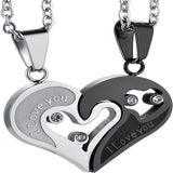 Heart Puzzle Couple Necklace