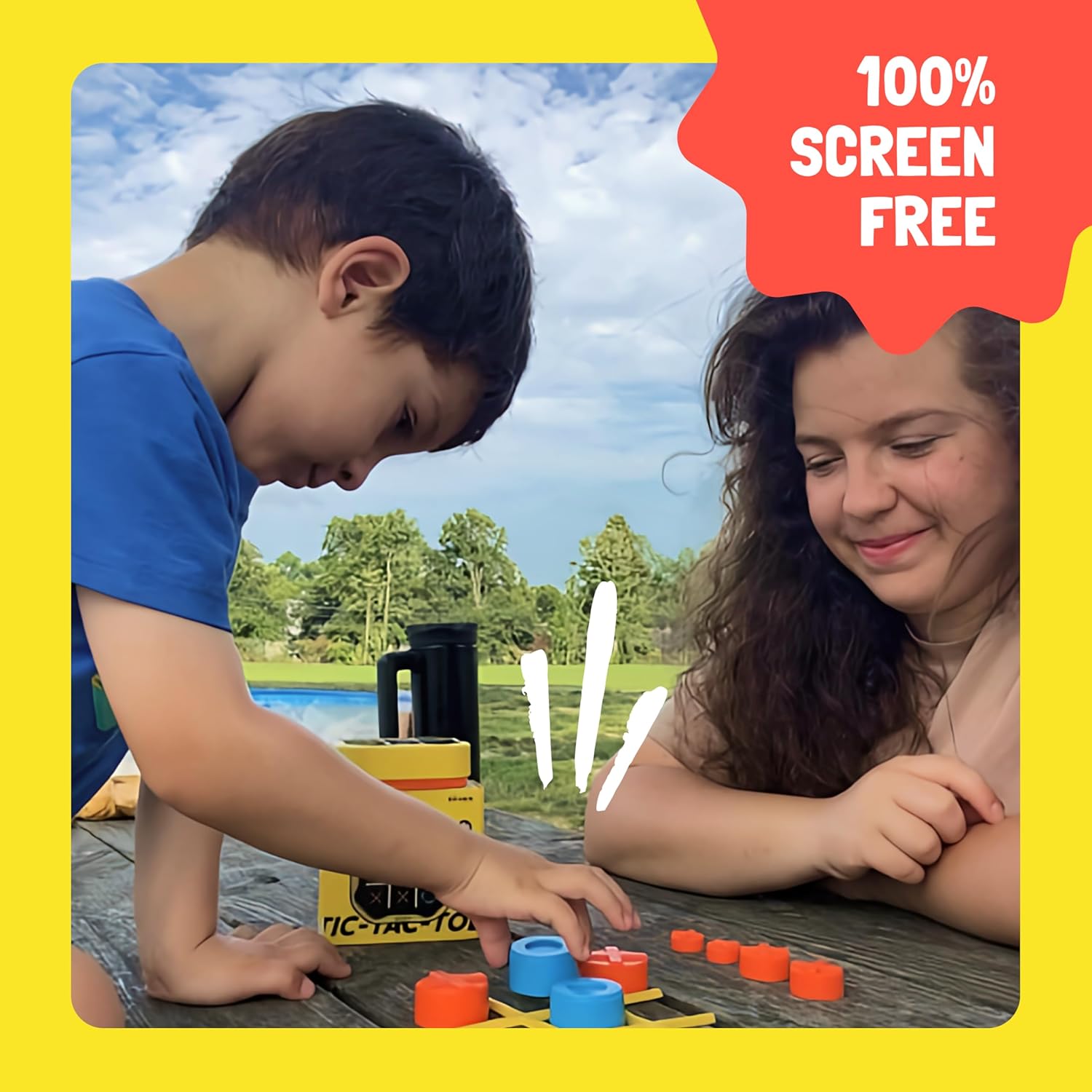 GiiKER Tic Tac Toe Bolt Game, Original 3-in-1 Handheld Games, Portable Travel Games for Car Ride, Toys Gift Idea for Kids and Adults, Stocking Stuffers Birthday Gifts for Boys Girls - Yellow