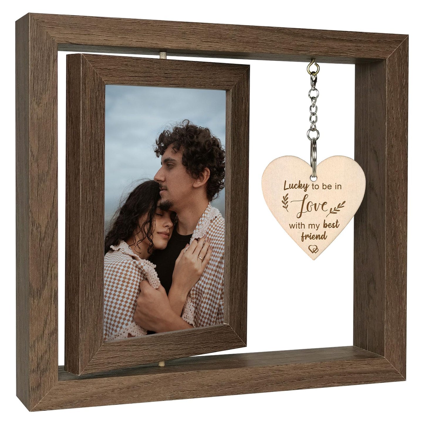 I Can't Say I Love You Enough - So This is Your Reminder Rotating Picture Frame, Sentimental I Love You Reminder Gifts for Her Him Girlfriend Boyfriend (Display 2 4x6)
