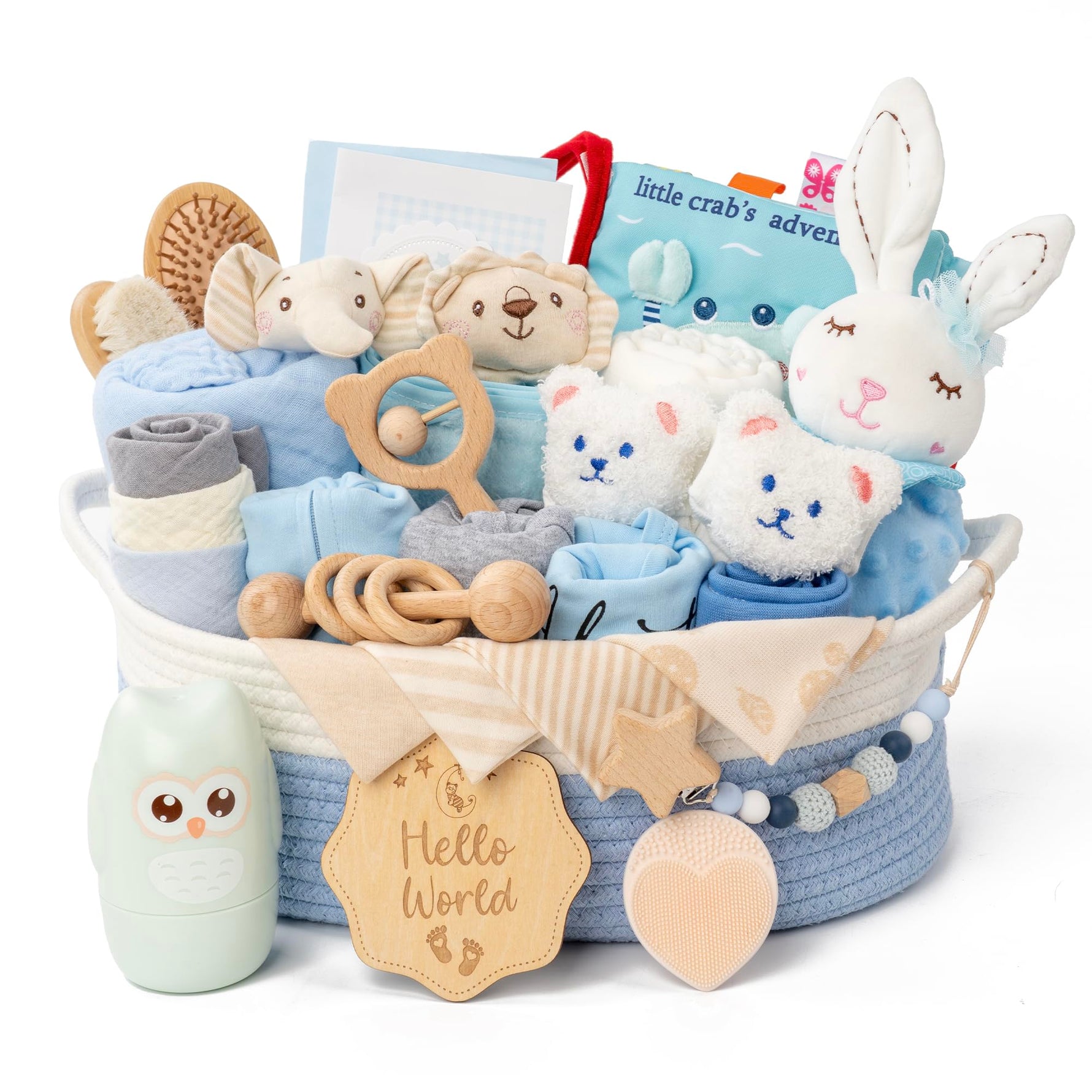30 Piece Baby Gift Basket – Luxury Curated Baby Girl Gift Basket for Newborn, Premium All-in-One Baby Shower Gift Set, Essentials with Keepsakes for First Visit（Pink）