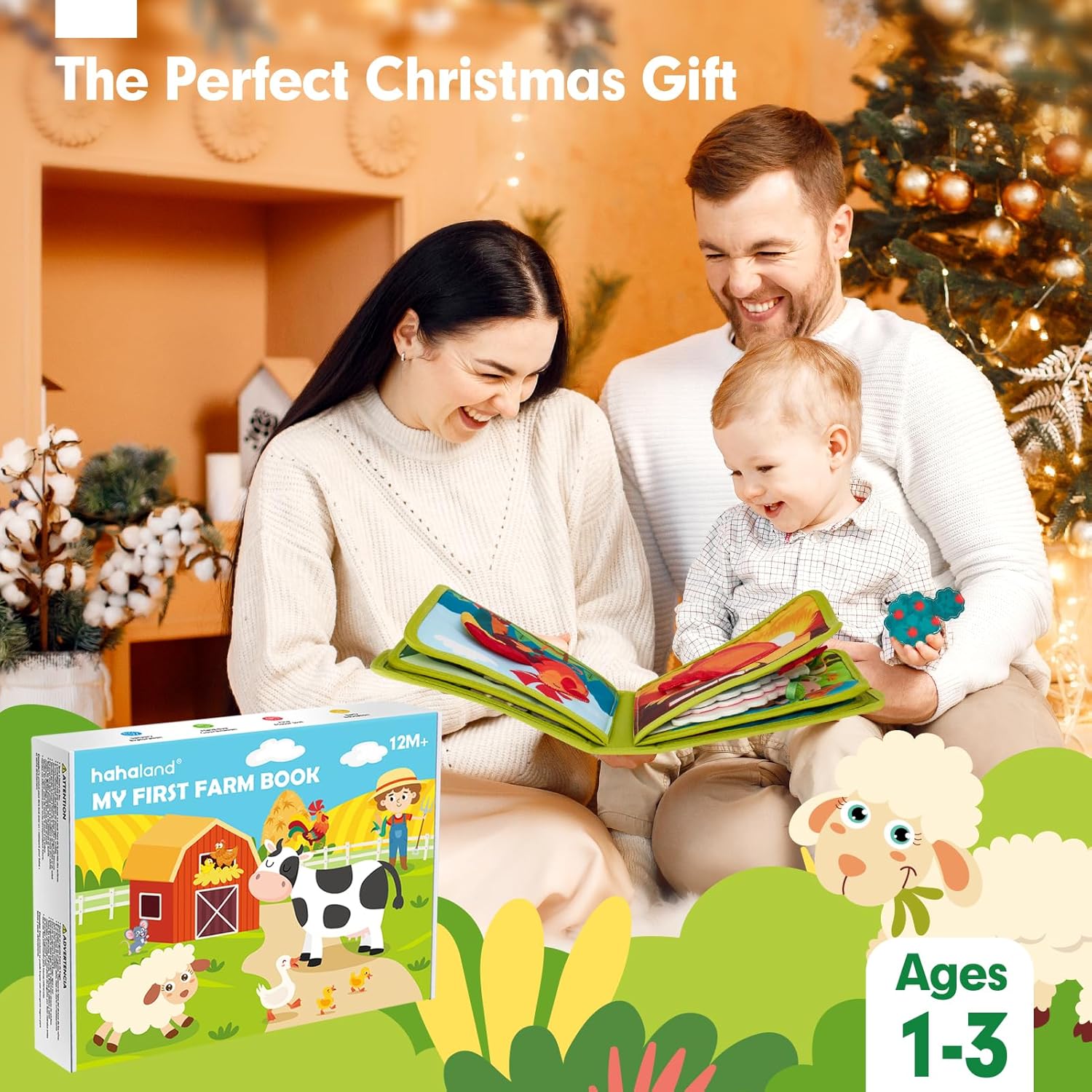 hahaland Busy Book for Toddlers 1-3 - Montessori Toys Busy Board for 1 Year Old Boy Gifts Girl Toys Educational Learning Quiet Activity Books Toddler Valentines Day Gifts Easter One Year Travel Toy