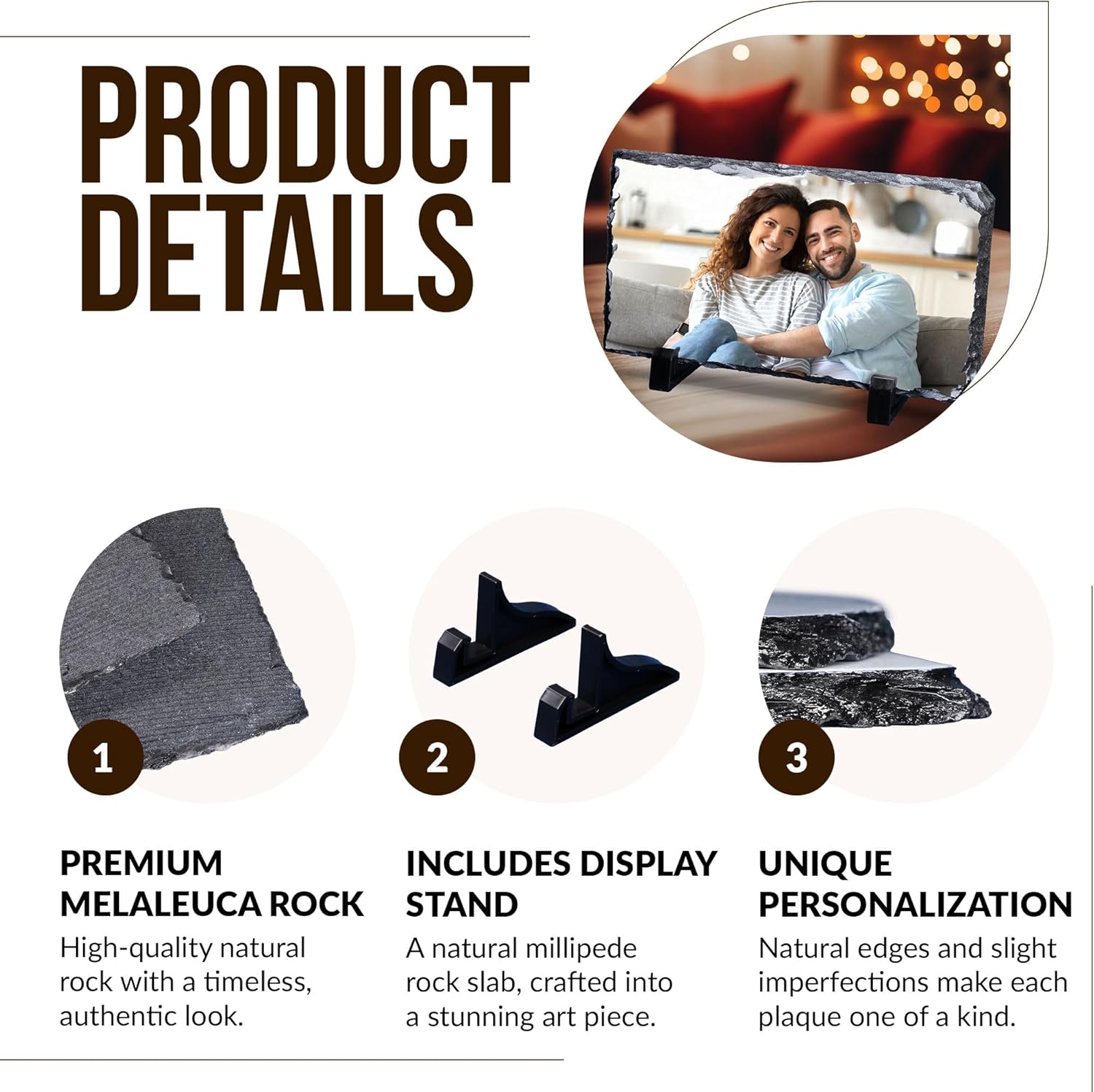 ArtPix 3D Christmas Personalized Slate Plate, Customized Xmas Photo Print Stone, Custom Picture Gift for Wife, Women, Family, Her, Him, Rock Slate Plaque Frame (Large - Rectangle)