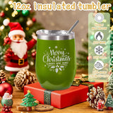Christmas Basket Gifts for Women 2025, Unique Holiday Cheer Gift for Women with Flannel Blanket and Insulated Tumbler, Merry Christmas Basket Gift for Mom, Wife, Friend, Green