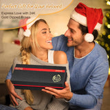 Sinvitron Gold Dipped Infinity Rose Forever Flower Decor, Resin Preserved Real Rose Birthday Gift for Women, Anniversary Present for Mom (Rose Red)