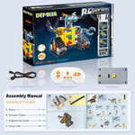 Demkia Robot Building Kit for Kids and Adults, 4-in-1 Rechargeable RC Robotics Kit with Remote & App Control, STEM Coding Toys & Science Projects, Birthday Gifts for Boys Ages 8-12+ (588 Pcs)
