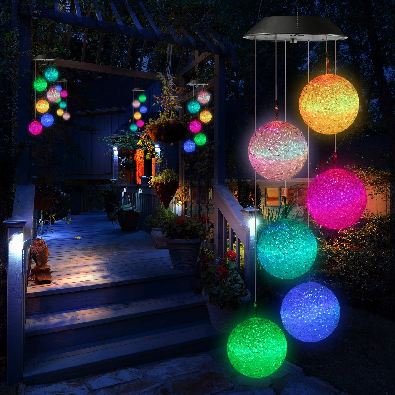 Solar Color-Changing Wind Chime