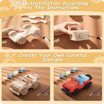 SainSmart Jr. Woodworking Building Kits for Kids with Birdhouse, 4-in-1 Kids STEM Projects Set, DIY Wood Crafts Assembly Toys with Paints & Brushes for Boys and Girls