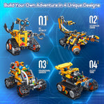 Demkia Robot Building Kit for Kids and Adults, 4-in-1 Rechargeable RC Robotics Kit with Remote & App Control, STEM Coding Toys & Science Projects, Birthday Gifts for Boys Ages 8-12+ (588 Pcs)