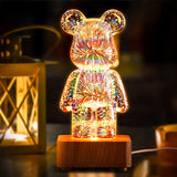 3D LED Bear Fireworks Lamp