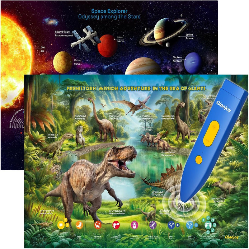 Bilingual Interactive World Map for Kids Learning and Educational Toys, Talking Electronic Kids World Map i-Poster Geography Games Ages 3 to 12 Years Old, Custom Talking Birthday Gifts Card