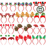 Diademas de Navidad y diadema de disfraces, accesorios de Navidad de Papá Noel, decoraciones de fiesta para mujeres
