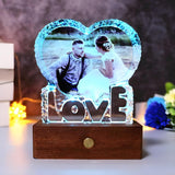 FANF&YKPY Personalized Crystal Custom Color Pictures - Heart-shaped Crystal Photo Frame, Birthdays, gift for her, Wedding Gifts, for Girlfriends, Husbands,Wife,Friends,Parents