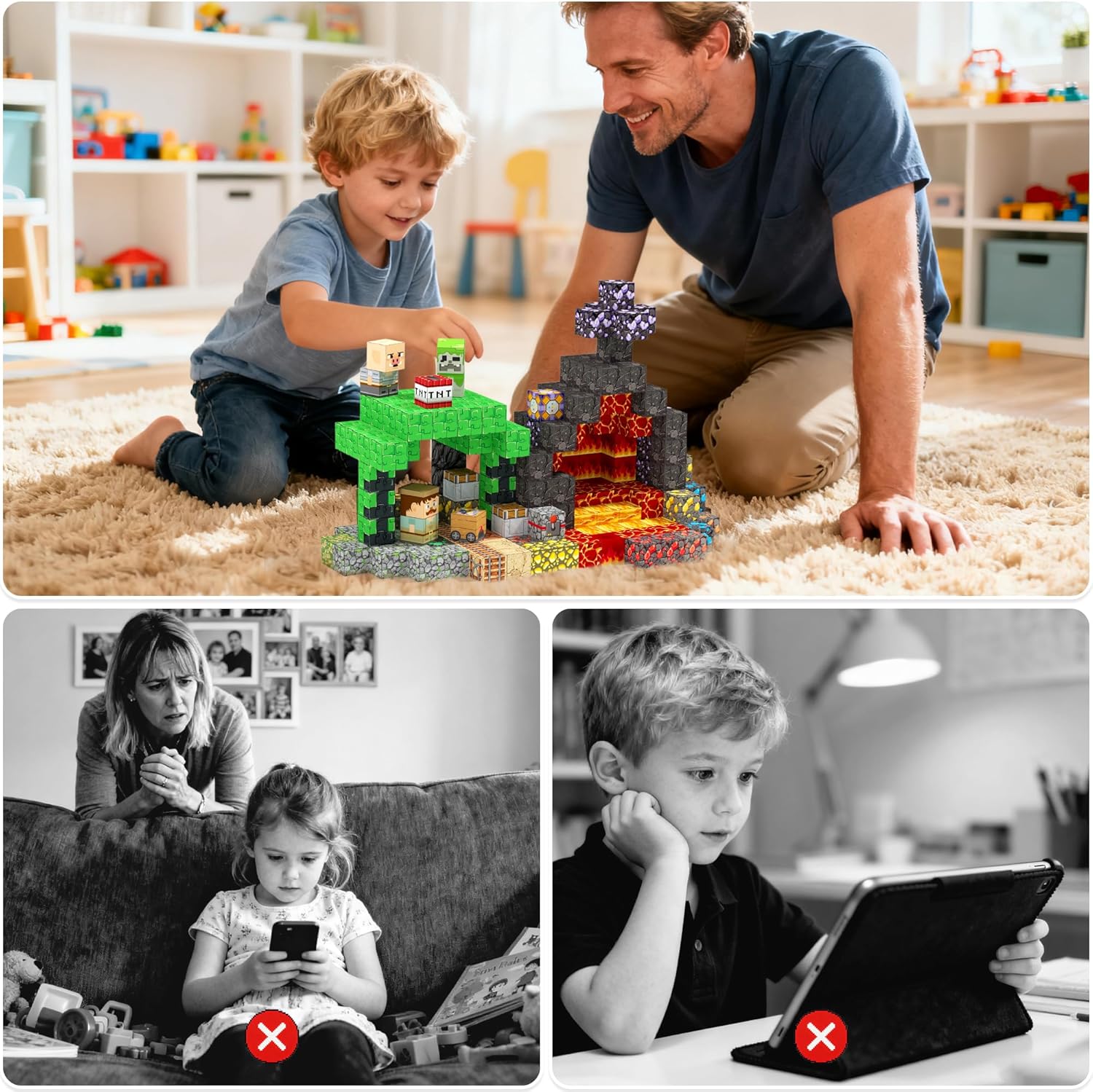 Magnetic Building Blocks 200PCS, STEM Toys Educational Magnet Cubes, Learning Sensory Toys for Kids Ages 4-12, Birthday Gifts for Boys & Girls