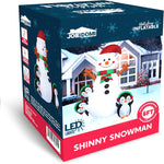 Joiedomi Muñeco de nieve inflable de Navidad de 6 pies para decoración al aire libre con LED integrados, muñeco de nieve de pingüino inflable para fiesta de Navidad, brillante para fiestas en