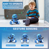 Robot Toys for Boys and Girls, Rechargeable Remote Control Robot with Auto-Demonstration, Light Projection, Dance Moves, Music, and Gesture Sensing –Toy Robot Gifts for 6+ Year Old Boys (Blue)